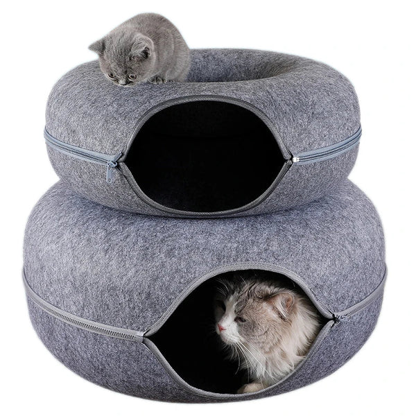 Interaktives Tunnel-Katzenbett
