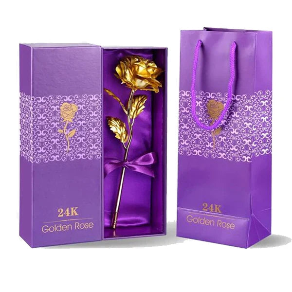 Echte 24K vergoldete Rose mit Geschenkbox