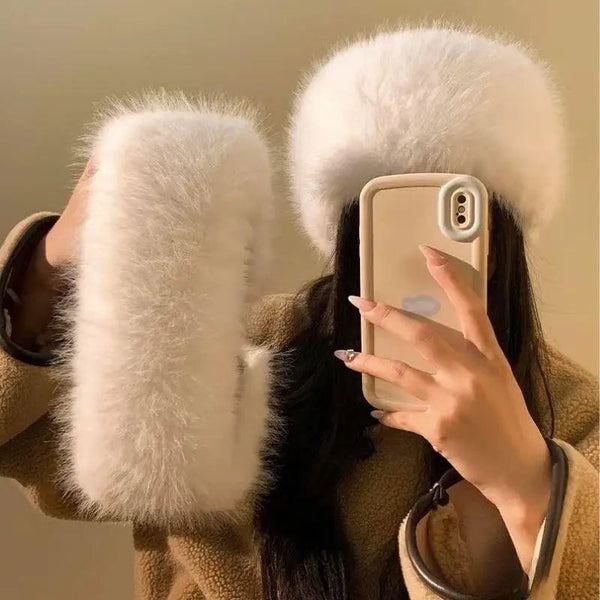 Flauschiges Stirnband aus Kunstfell für Damen