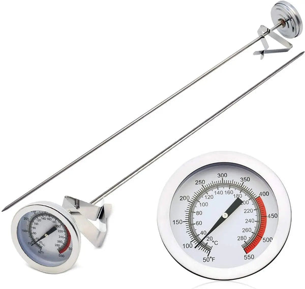 Edelstahl-Frittierthermometer mit langem Messfühler