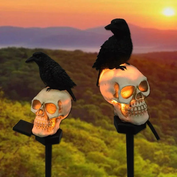 Solarbetriebene Halloween-Totenkopf-Leuchte