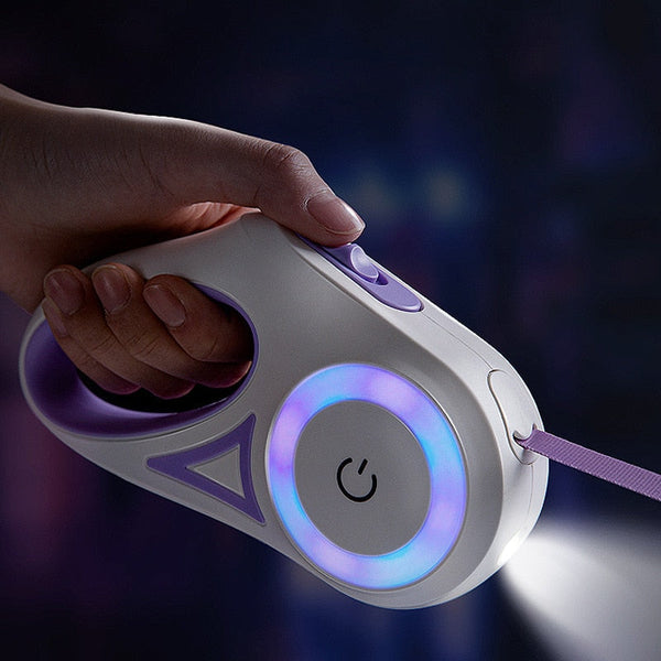 Einziehbare LED-Hundeleine mit integrierter Taschenlampe