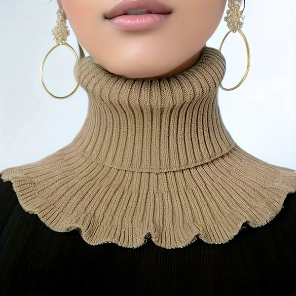 Eleganter gestrickter Rollkragen-Schal für Damen