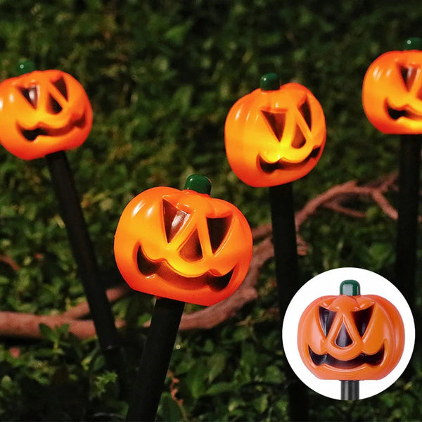 Beleuchtetes Halloween-Kürbis- und Geister-Solar-Dekorationsset