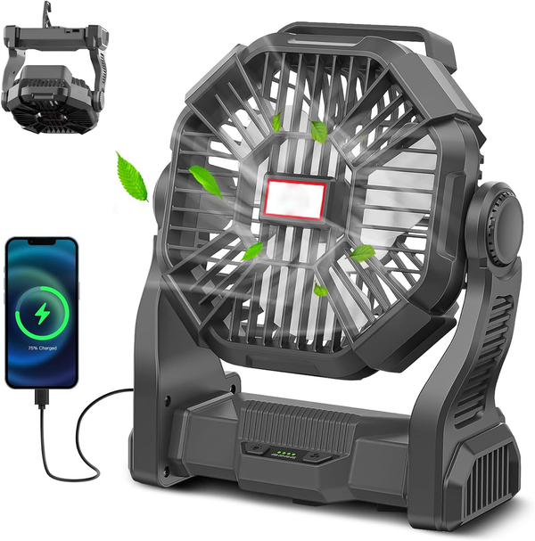 Tragbarer wiederaufladbarer Campingventilator