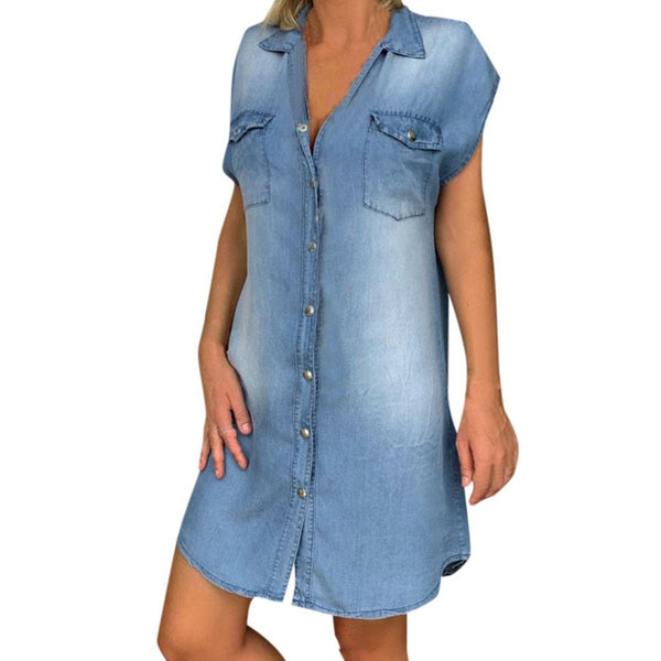 Gerades Denim-Kleid
