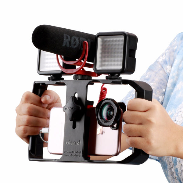 Smartphone Video-Rig-Stabilisator mit LED-Licht