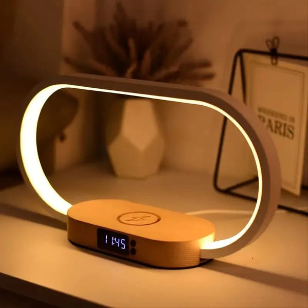 Integrierte Schreibtischlampe mit kabelloser Ladestation