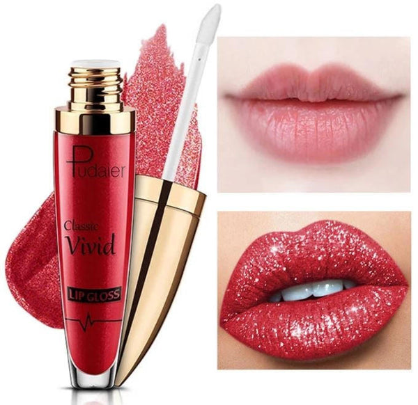 Langhaftender, nicht abfärbender flüssiger Glitzer-Lippenstift