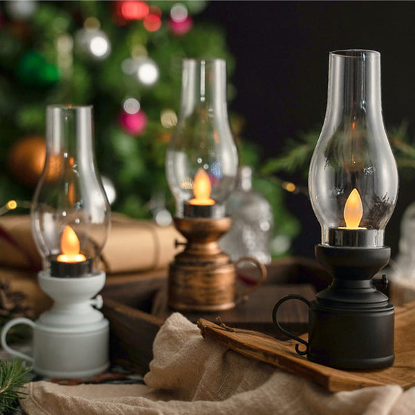 Vintage LED-Kerosinlampe mit elektronischer schwingender Kerze