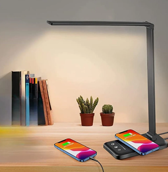 Moderne, verstellbare LED-Tischleuchte mit integrierter Ladefunktion