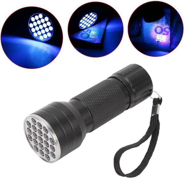 Leistungsstarke 21-LED-UV-Taschenlampe