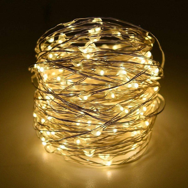 Solar-Lichterkette für den Außenbereich mit transparentem Kabel