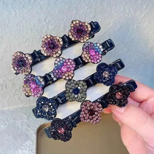 Glitzernde Kristallstein-geflochtene Haarspangen