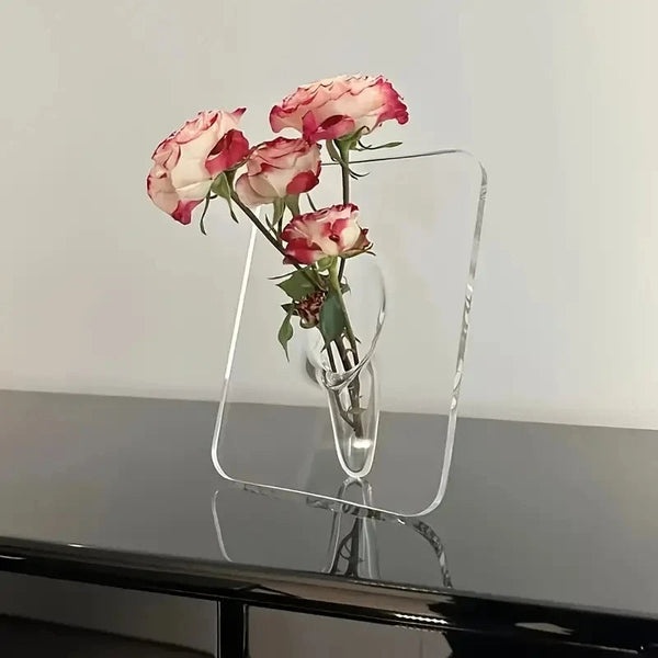 Moderne dekorative Acryl-Bilderrahmen-Blumenvase