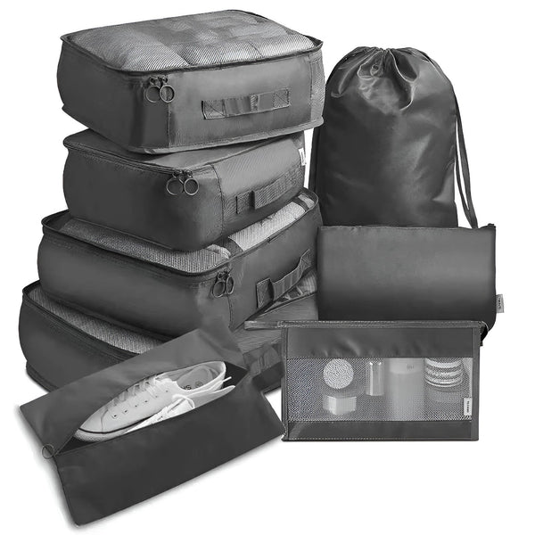 7-teiliges Reise-Packwürfel-Set für organisierte Koffer