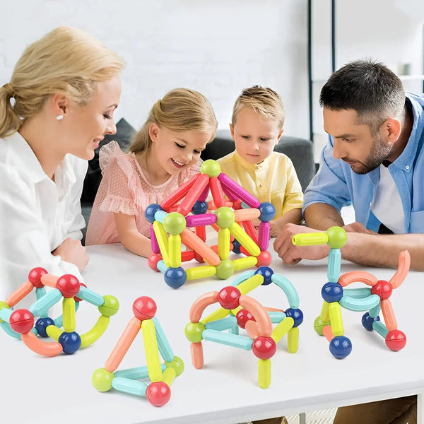 Magnetische Baustäbe Lernspielzeug | Montessori Pädagogisches Spielzeug