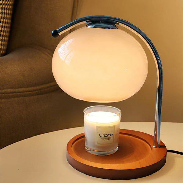 Dekorative Retro-Kerzenwärmerlampe aus Glas
