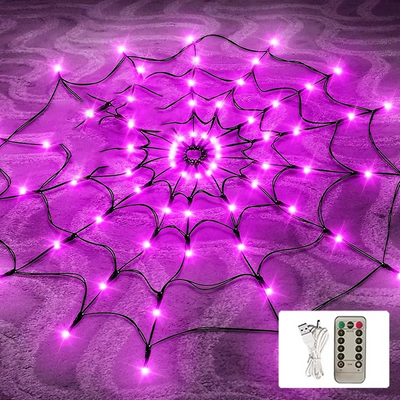 Halloween Spinnennetz Lichterkette für den Außenbereich