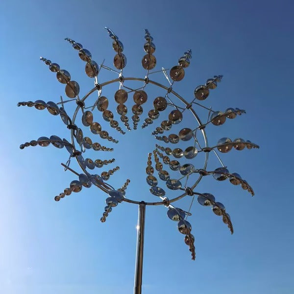Metall-Gartenwindmühle - Doppelt rotierendes dekoratives Windspiel für einzigartige Gartendekoration und als ideales Geschenk