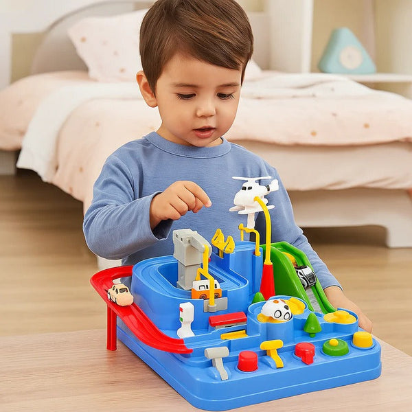 Interaktives mechanisches Fahrzeug-Rennbahn-Spiel für Kinder