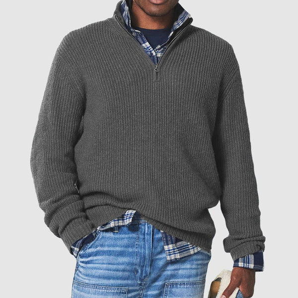 Business-Casual Pullover mit Reißverschluss