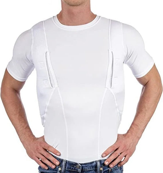 Verdecktes Holster-T-Shirt aus Leder für Damen und Herren