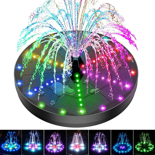 Solarbetriebener Springbrunnen mit 60 LED-Lichtern