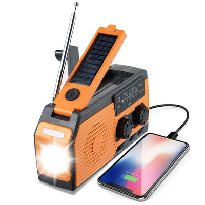 Solarbetriebenes Notfallradio mit Handkurbel