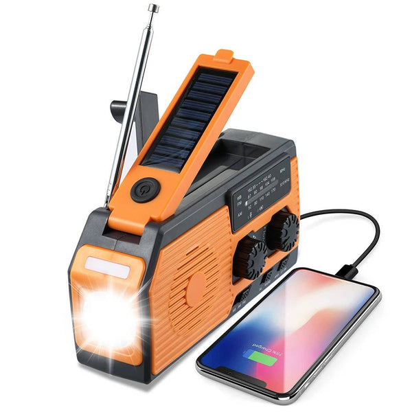 Solarbetriebenes Notfallradio mit Handkurbel