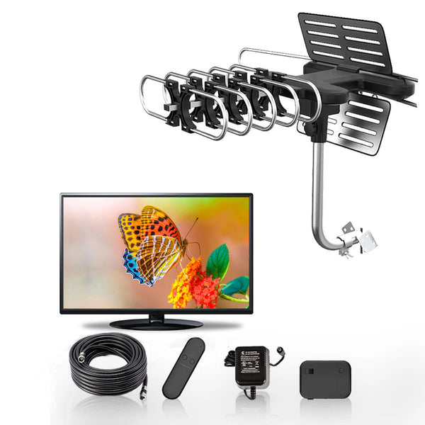 Digitale 2025 HD-Außenantenne für weite Entfernungen mit 360-Grad-Motor für kostenlose HD-Kanäle