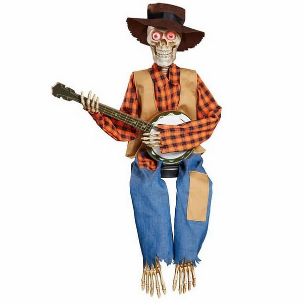 Lustige animierte Skelette beim Banjo-Duell