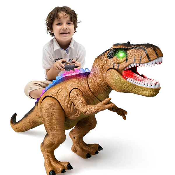 Ferngesteuerter T-Rex Dinosaurier mit LED-Beleuchtung, Lauf- und Brüllfunktion, Realistisches Dinosaurier-Spielzeug