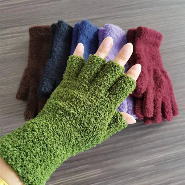 Winterliche, bequeme Strickhandschuhe mit halben Fingern