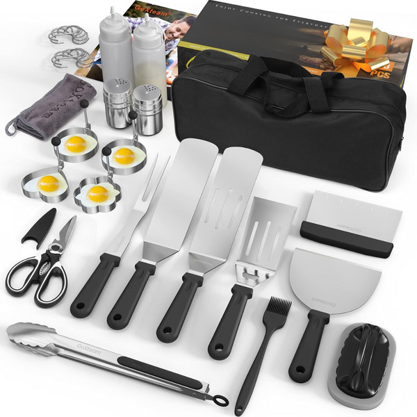 Vollständiges 30-teiliges Premium-Grillzubehör-Set für die Grillplatte