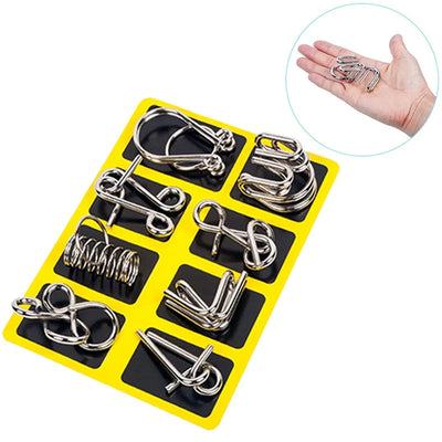 8-teiliges Metall-Puzzle-Ring-Set als kniffliges Denkspielzeug