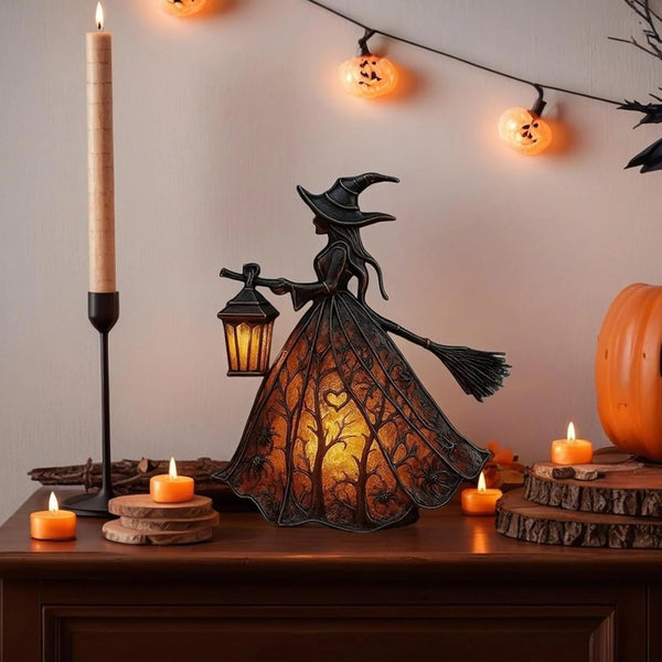 Halloween Hexen-Tischlampe Gruselige Schreibtisch-Dekorationsleuchte