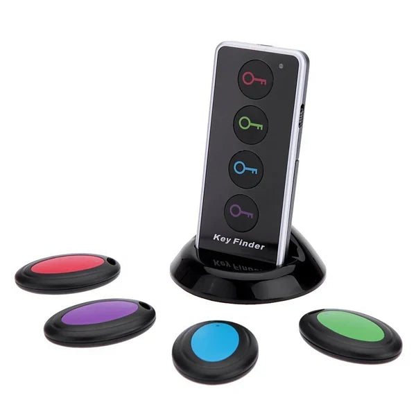 Anti-Verlust-Sender für Schlüssel und Geldbörse mit 4-in-1 LED-Funkfernbedienung