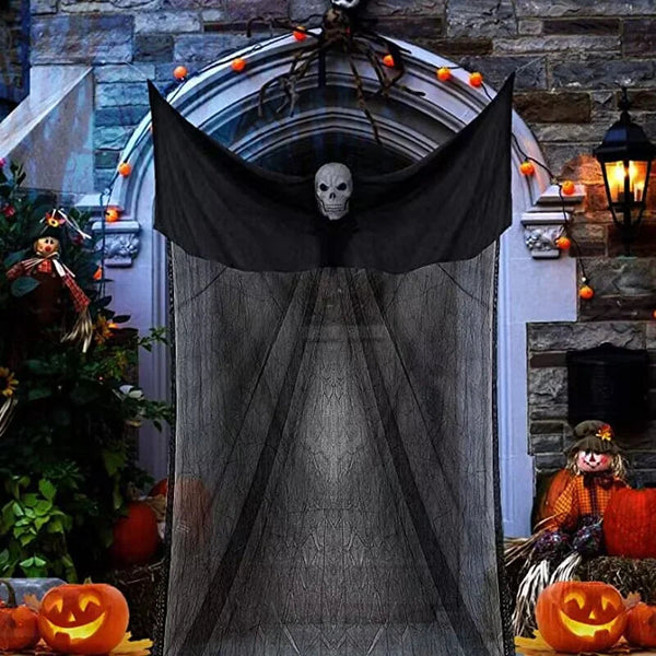Halloween-Geisterdekoration für den Außenbereich mit Skelettmaske