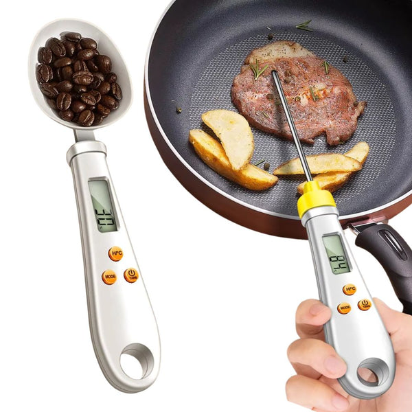 Digitale 2-in-1 Mini-Löffelwaage und Lebensmittelthermometer