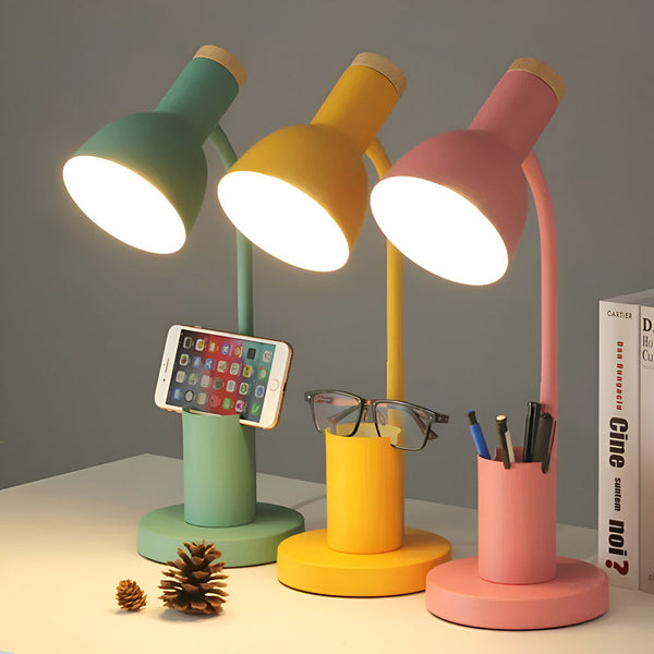 Moderne nordische LED-Tischleuchte mit stilvollem Stiftehalter