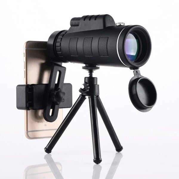 Starscope HD Monokular - Leistungsstarkes Monokular mit Smartphone-Halterung & Stativ – Wasserdichtes Monokular-Teleskop