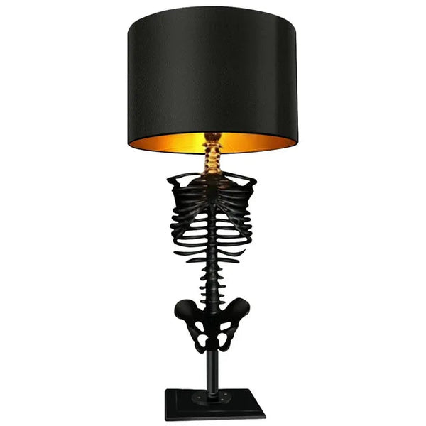 Handgefertigte gotische Skelett-Tischlampe