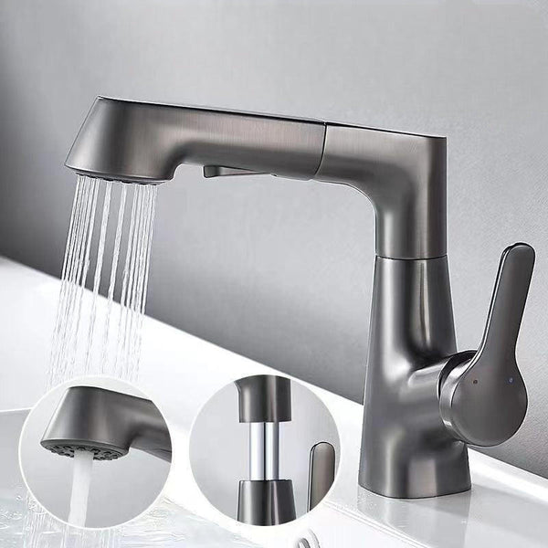 Badezimmer-Wasserhahn mit drehbarer und ausziehbarer Handbrause