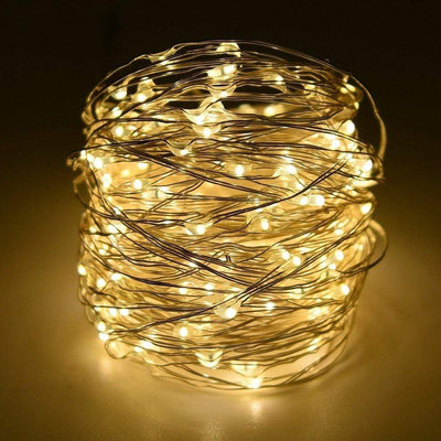 Solar-Lichterkette für den Außenbereich mit transparentem Kabel