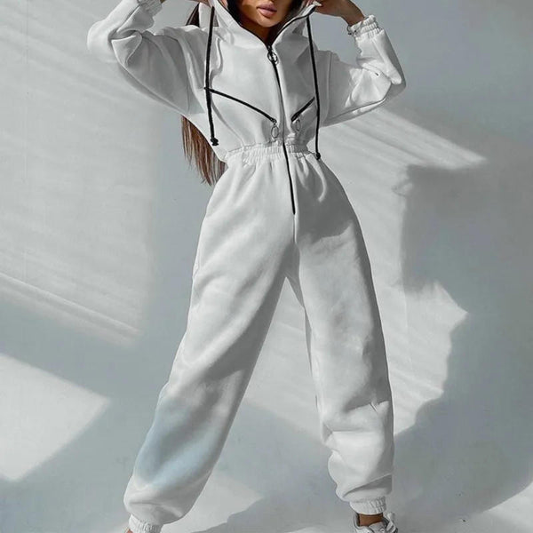 Einfacher Kapuzen-Jumpsuit