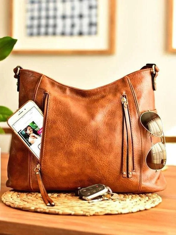 Stilvolle Vintage-Damenhandtasche aus Leder