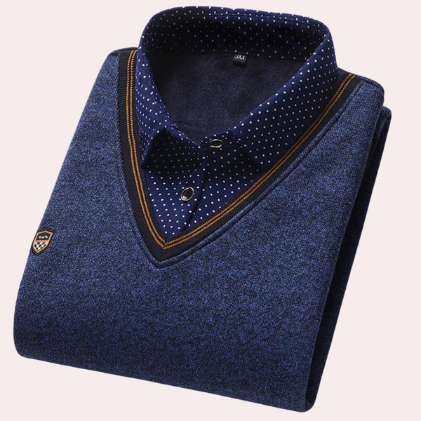 Herrenpullover mit Hemdkragen