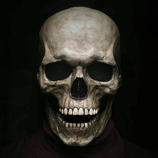 Realistisches Totenkopf-Maske mit beweglichem Kiefer - Menschliches Skelett-Maske für Halloween-Partys