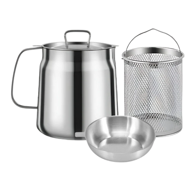 2-in-1 Edelstahl-Fritteuse und Kochtopf